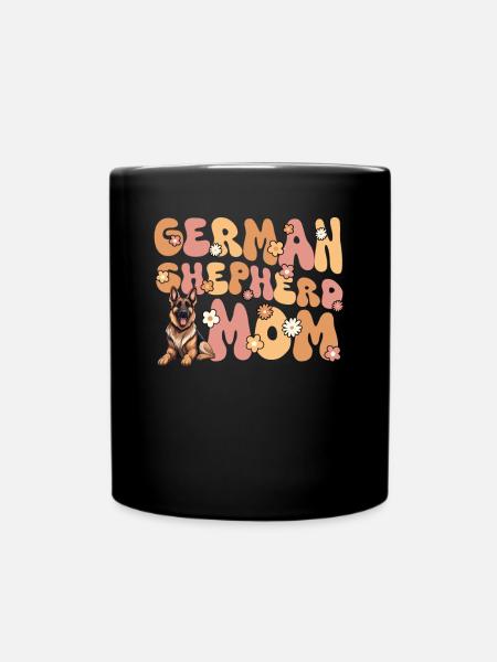 Deutscher Schäferhund Groovy German Shepherd mom - Tasse einfarbig - Schwarz