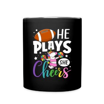 Lustiger Spieler Cheerleading Cheerleader - Tasse einfarbig - Schwarz - Vorne