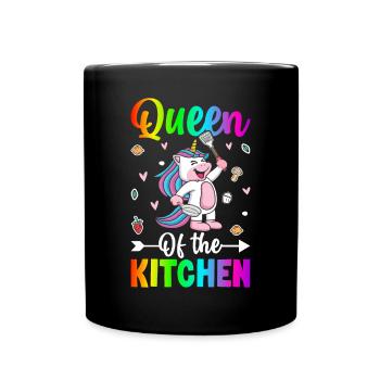 Köchin kocht - Tasse einfarbig - Schwarz - Vorne
