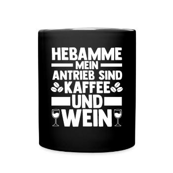 Geburtshelferin Hebamme - Tasse einfarbig - Schwarz - Vorne
