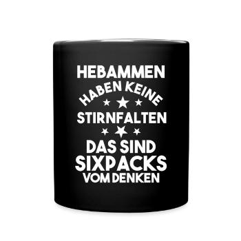 Geburtshelferin Hebamme - Tasse einfarbig - Schwarz - Vorne