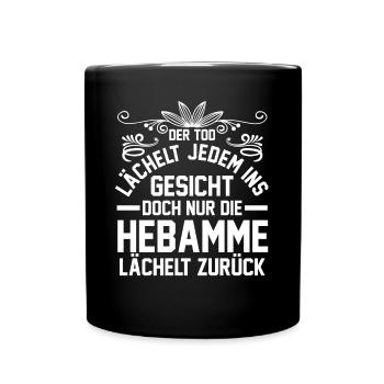 Geburtshelferin Hebamme - Tasse einfarbig - Schwarz - Vorne