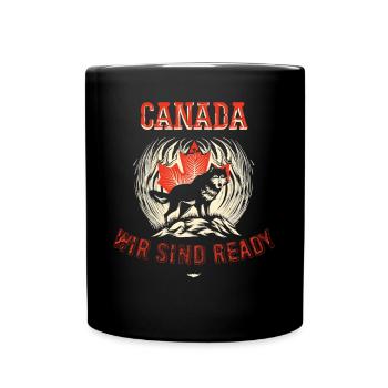 Kanadisches Flair: Natur und Tierwelt - Tasse einfarbig - Schwarz - Vorne