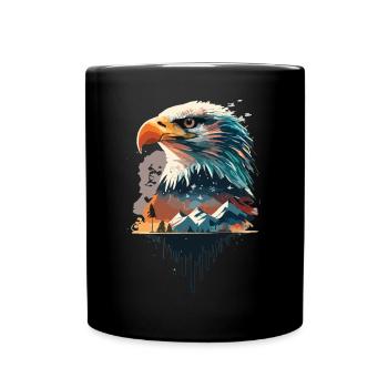 Nature in perfection: eagles and mountain peaks united - Full Colour Mug - black - Front