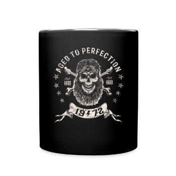 1972 Geburtstag Aged to perfection Rock Hard - Tasse einfarbig - Schwarz - Vorne