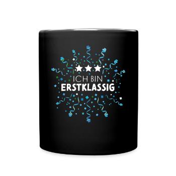 Erstklassig Erstklässler Schulanfänger Schüler - Tasse einfarbig - Schwarz - Vorne