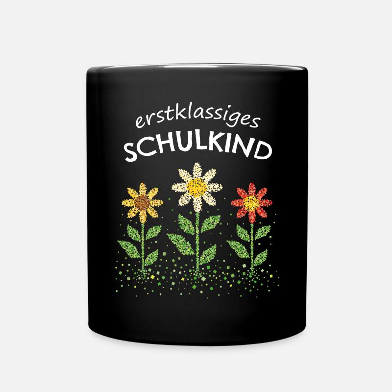 Erstklässler Schulanfänger Einschulung Blumen - Tasse einfarbig - Schwarz