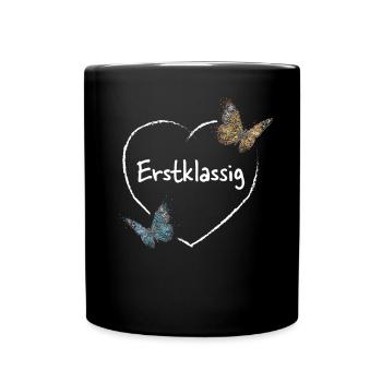 Erstklassig Erstklässler Schulanfänger Einschulung - Tasse einfarbig - Schwarz - Vorne