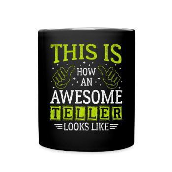 Funny Saying Awesome Plate - Full Colour Mug - black - Front