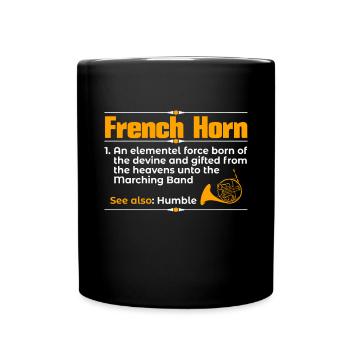 French Horn Player Horn Player Brass Music - Full Colour Mug - black - Front