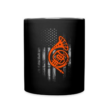 French Horn Player Horn Player Brass Music - Full Colour Mug - black - Front