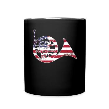 French Horn Player Horn Player Brass Music - Full Colour Mug - black - Front
