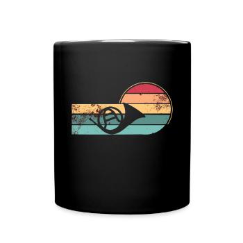 Französischer Horn -Spieler Hornist Messing Musik - Tasse einfarbig - Schwarz - Vorne