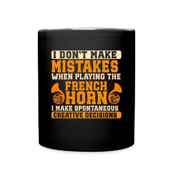 Französischer Horn -Spieler Hornist Messing Musik - Tasse einfarbig - Schwarz - Vorne