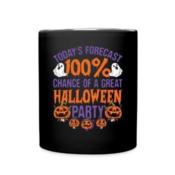 Halloween Party Ghost Pumpkin Halloween - Full Colour Mug - black - Front
