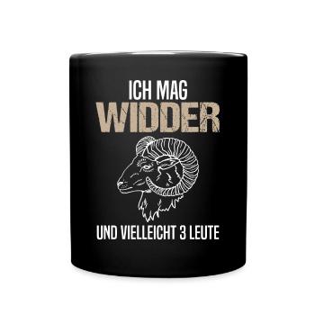 Widder und 3 Leute Humor Astrologie Geschenk - Tasse einfarbig - Schwarz - Vorne