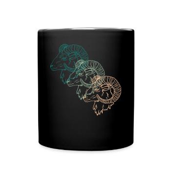 Drei Widder Trio Astrologie Sternzeichen Geschenk - Tasse einfarbig - Schwarz - Vorne