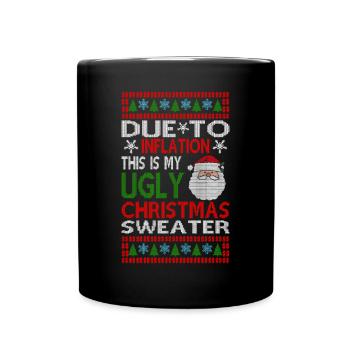 En raison de l’inflation - Noël moche - Mug uni - noir - Devant