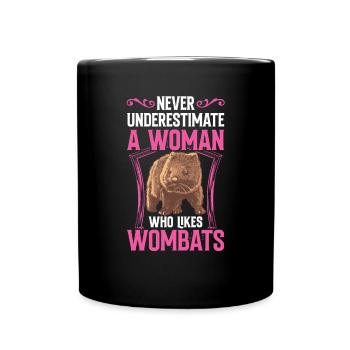 Woman Loving Wombat Australia Marsupial - Full Colour Mug - black - Front