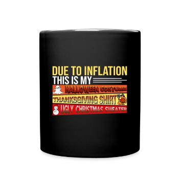Due to Inflation - Kostüm - Tasse einfarbig - Schwarz - Vorne
