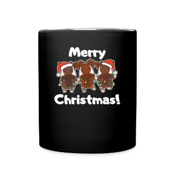 Okapi Christmas Winter Animals Okapi - Full Colour Mug - black - Front