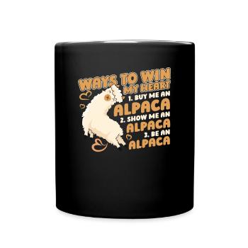 Façons de gagner mon cœur Lama Pako Alpaga - Mug uni - noir - Devant