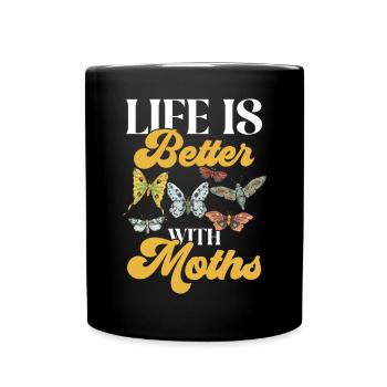 Moths Insect Collector Entomologist - Full Colour Mug - black - Front