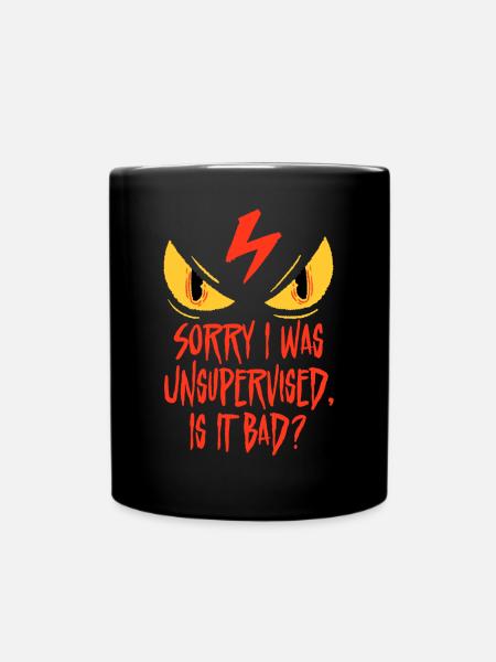 I Was Left Unsupervised Sarcastic Office Coworker - Full Colour Mug - black