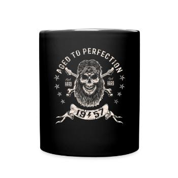 1957 Geburtstag Aged to perfection Rock Hard - Tasse einfarbig - Schwarz - Vorne