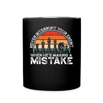 Never interrupt your enemy - Full Colour Mug - black - Front