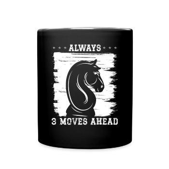 Le chevalier a trois coups d’avance - Mug uni - noir - Devant