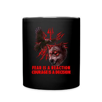 Vegvisir Odin mit Hugin und Munin - Wikinger - Tasse einfarbig - Schwarz - Vorne