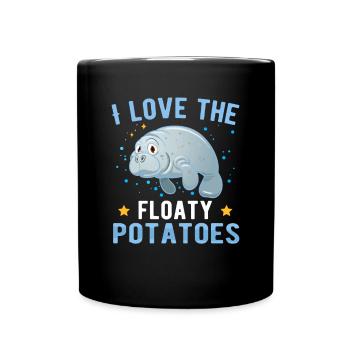 I love the floaty potatoes Sweet Ocean Manatee - Full Colour Mug - black - Front