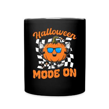 Funny Halloween Pumpkin I Halloween Mode On - Tasse einfarbig - Schwarz - Vorne