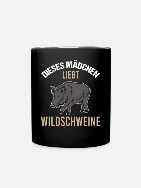 Mädchen Wildschweinliebe Charmantes Geschenk - Tasse einfarbig - Schwarz