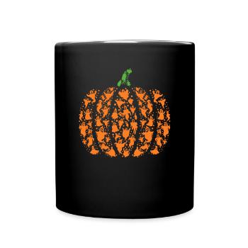 Halloween Ghost Pumpkin - Halloween Pumpkin with G - Full Colour Mug - black - Front