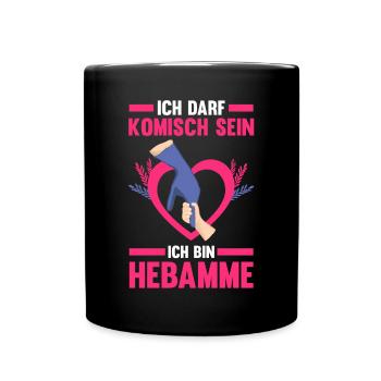 Geburtshelferin Hebamme - Tasse einfarbig - Schwarz - Vorne