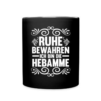 Geburtshelferin Hebamme - Tasse einfarbig - Schwarz - Vorne