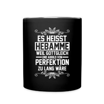 Geburtshelferin Hebamme - Tasse einfarbig - Schwarz - Vorne