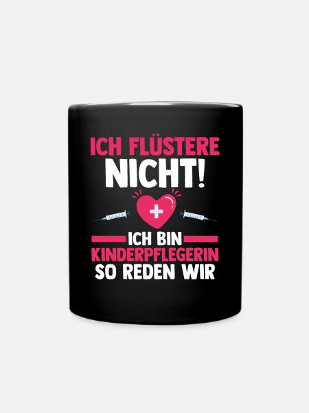 Erzieherin Kindergärtnerin Kinderpflegerin - Tasse einfarbig - Schwarz