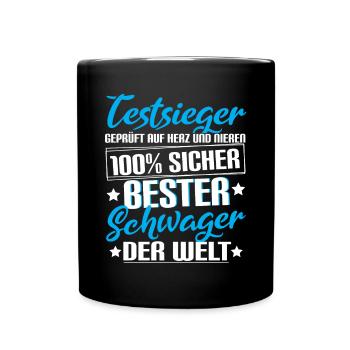 Schwager Testsieger Hochzeit Familie - Tasse einfarbig - Schwarz - Vorne
