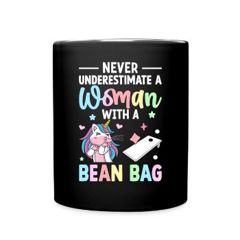 Cornhole-Spielerin Corn Hole - Tasse einfarbig - Schwarz - Vorne