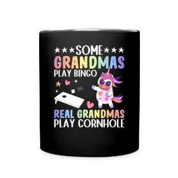 Corn Hole für Frauen - Tasse einfarbig - Schwarz - Vorne