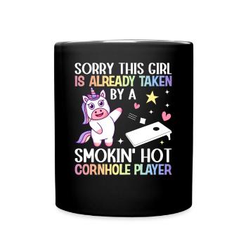 Cornhole Girl Corn Hole - Tasse einfarbig - Schwarz - Vorne