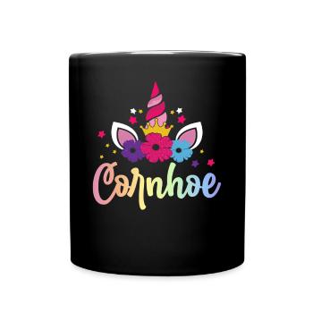 Cornhole-Spielerin Corn Hole - Tasse einfarbig - Schwarz - Vorne