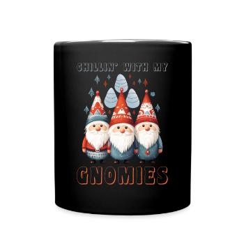 Chillin avec mes gnomies cadeau de Noël Gnome - Mug uni - noir - Devant