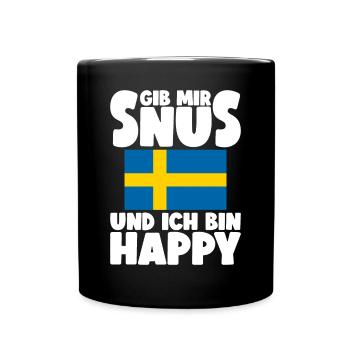 Snus Tabak Kautabak - Tasse einfarbig - Schwarz - Vorne