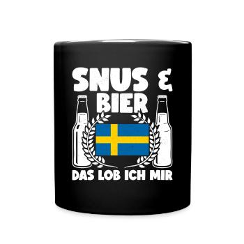 Snus Tabak Kautabak - Tasse einfarbig - Schwarz - Vorne