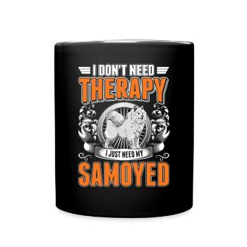 Samoyède thérapie Chien de traîneau Samoyède - Mug uni - noir - Devant