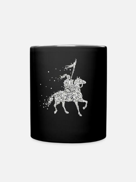 Chevalier Chevaux Croisé Lance Armure de chevalier - Mug uni - noir